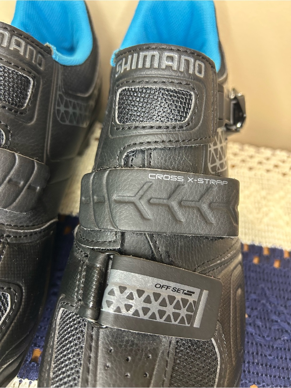 Shimano Cycling Shoes.  Men’s.  Black with Blue Lining